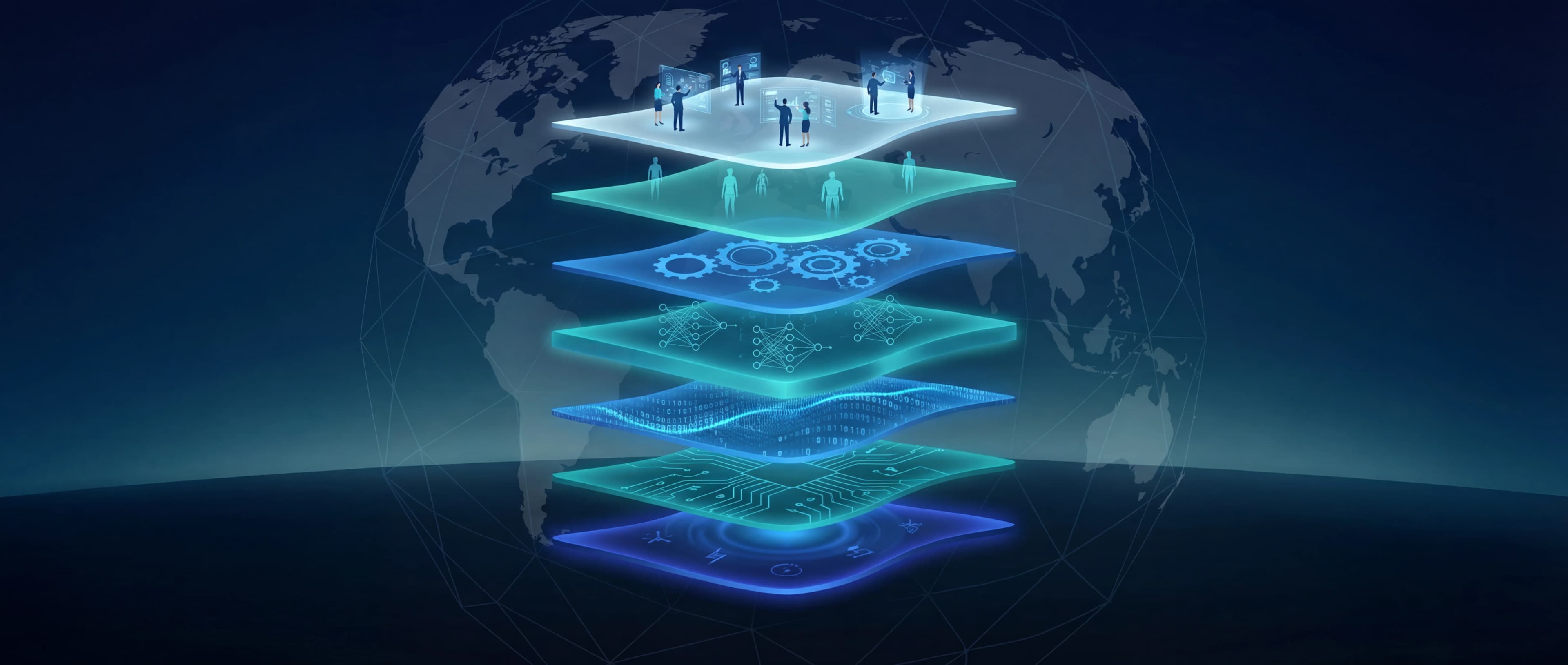 The layered architecture of the full AI stack